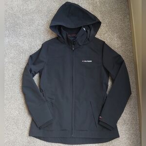 Black Tommy Hilfiger Hooded Zip Up Jacket